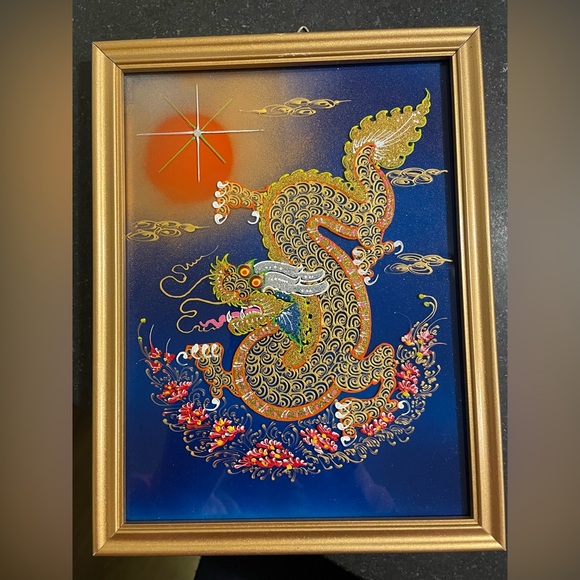 Hand-painted glass art from Chiang Mai Thailand. Beautiful colors and textures! - Picture 3 of 3